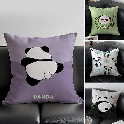 Lovely Panda Pillow Case Anti-dustmite Invisible Zipper Sofa Bed