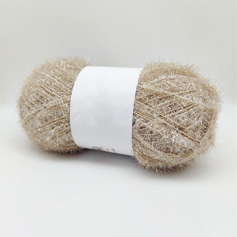 

50 г Пряжа для вязания Премиум Блестящий Акрил Высококачественное Волокно Прочная Нить, удобная для вязания стекла Блестящая бежевый