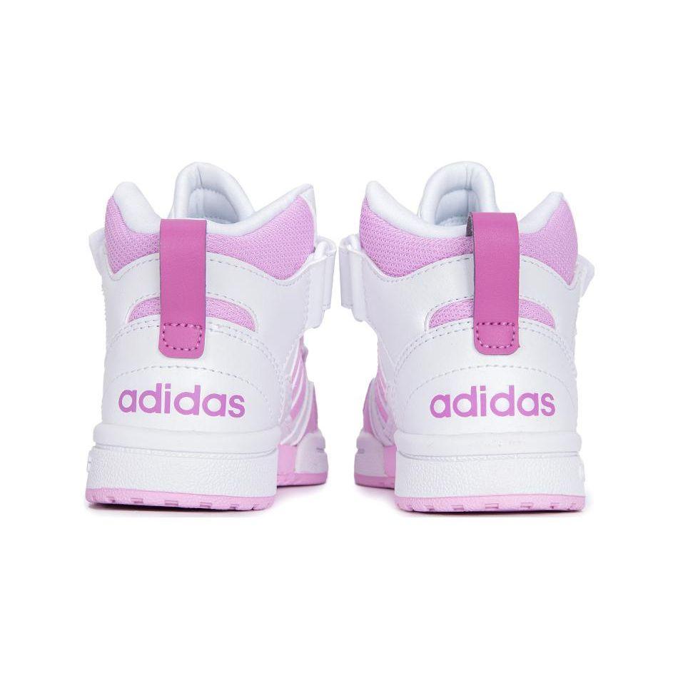 Adidas Neo Postmove Mid Comfortable Shock Absorption Wear-Resistant Breathable Mid-Top Kids Skate Shoes Kids Skate Shoes White Pink HQ4240
