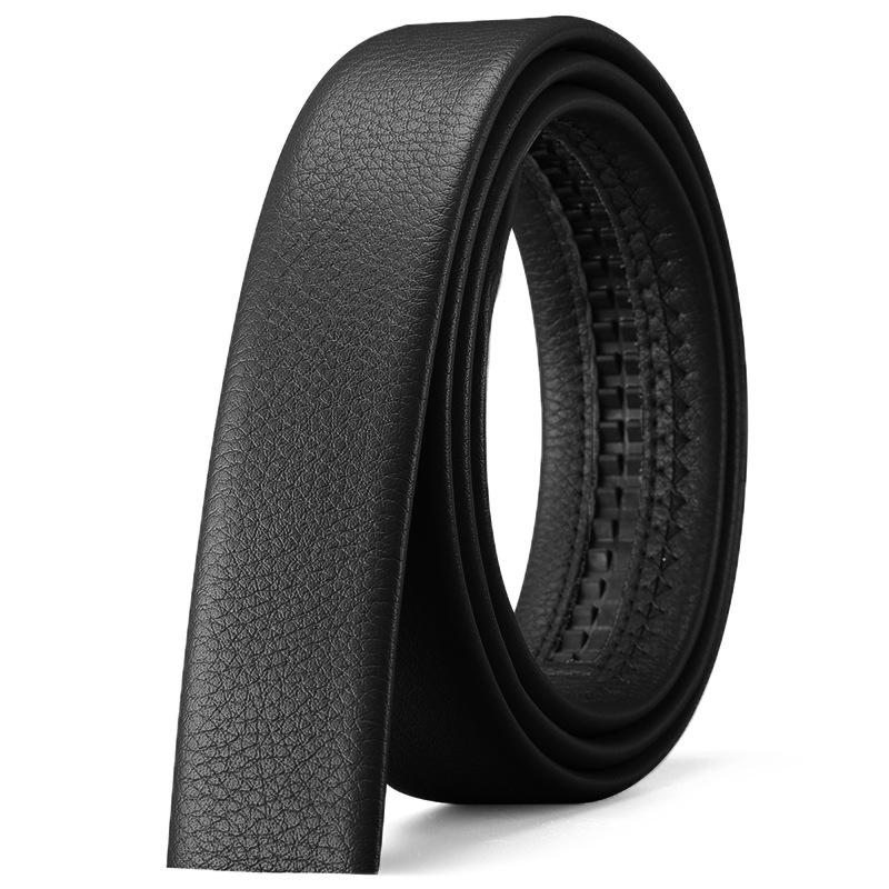 Headless Men's 3.5cm Leather Belt Strap with Automatic Buckle-Free Design