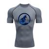 Blue Fox Pattern  Men's Sports T-shirt Training Fitness Compression Workout T-Shirt Rashgard Tops T-Shirt for Men