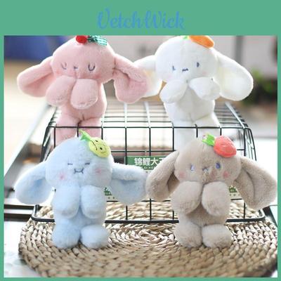 Fluffy Rabbit Charm Cute Bunny Keychain Plush Bag Accessory Soft Toy