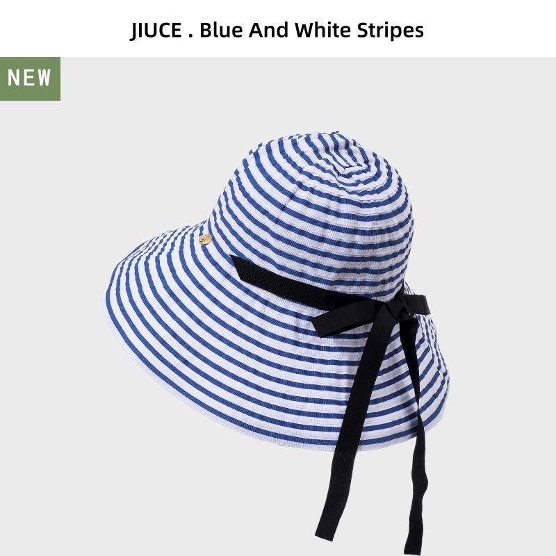 Striped Sunglasses Hat Versatile Sun Hat, Foldable, Summer Uv Protection, Wide-Brimmed Fisherman’S Hat Upf50+