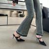 Fashion Women High Heels Sandals 2024 New Summer Fashion Sandals Pointed Toe Thin Heels Slip On Sandals Sexy Party Pumps Shoes for Women