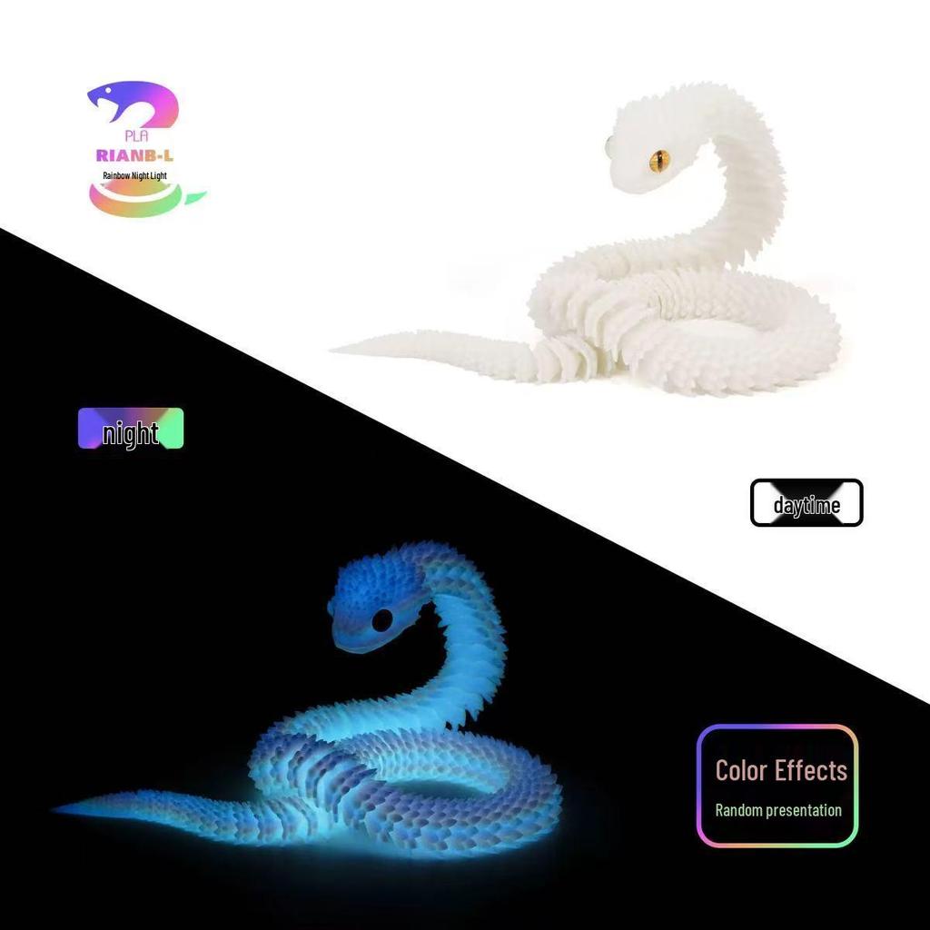 3D Printed Viper Egg Set: Articulated Small Snake Figurine Desktop Ornament Toy for Children