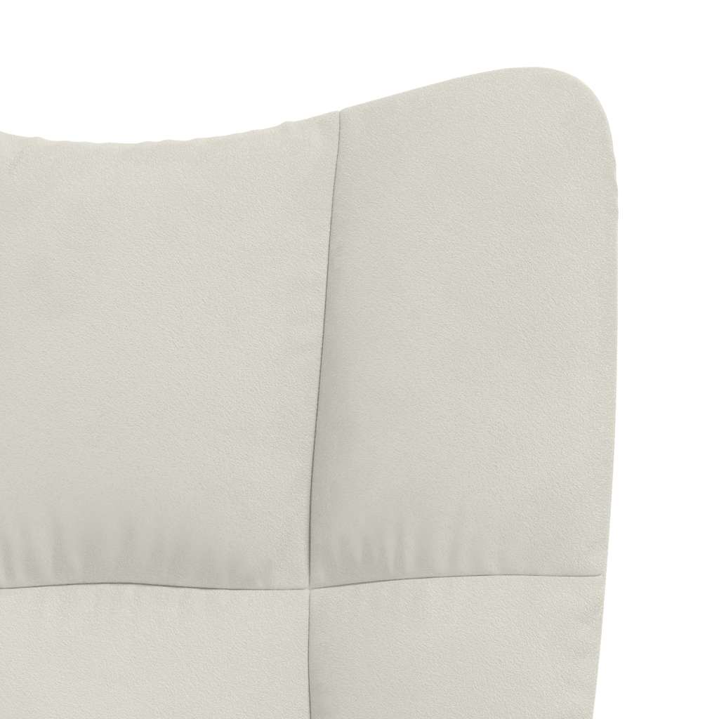 Relax Armchair with Footstool Cream White Velvet