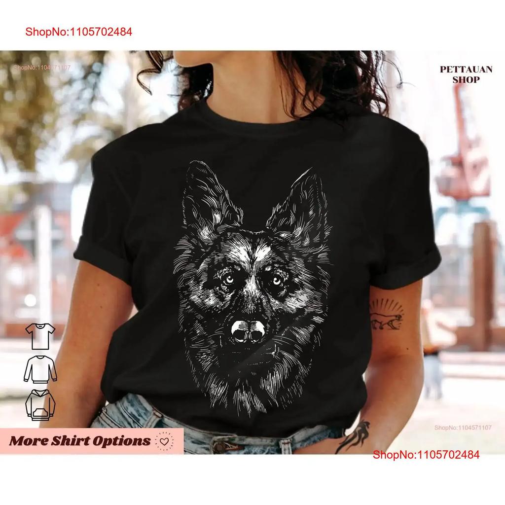 GerUnisex Shepherd Dog Realistic T Shirt Cool Dogs Lover for Owner SweaT s Monochrome Design Outfit vintage Washed streetwear