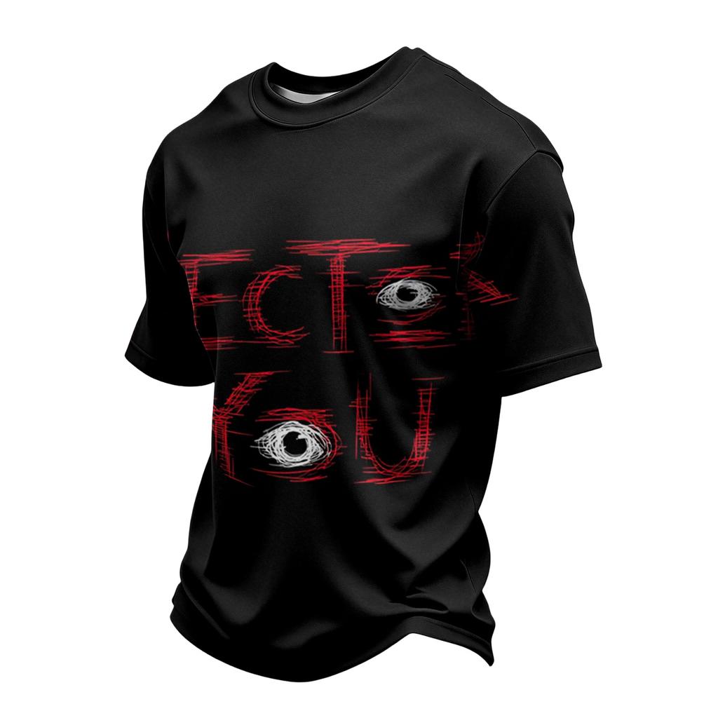 Men's Casual Lightweight Breathable Short Sleeve T-Shirt with Halloween Print Crew Neck Comfortable Fit for Daily Wear