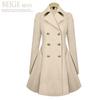 European & American Style Slim Fit Mid-Length Plus Size Women's Spring/Autumn Trench Coat