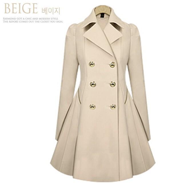 European & American Style Slim Fit Mid-Length Plus Size Women's Spring/Autumn Trench Coat