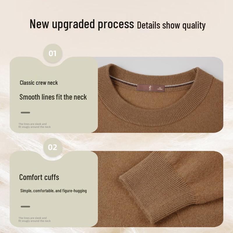 Caizi Men's 100% Wool Pullover Sweater