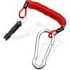 6FT Breakaway Trailer Cable, Trailer Brake Cable Stainless Steel Spring Safety Towing Coiled Wire with Pin, Emergency Brake Cable Strap Ground Clip