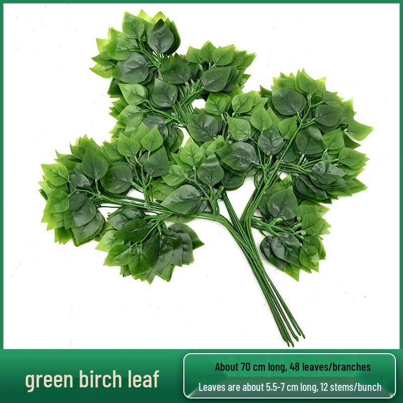 Artificial Red Maple, Ginkgo, Birch, Banyan, Elm Leaves for Landscaping