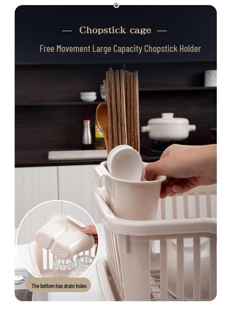 Single Layer Plastic Dish Drainer Rack for Kitchen Use