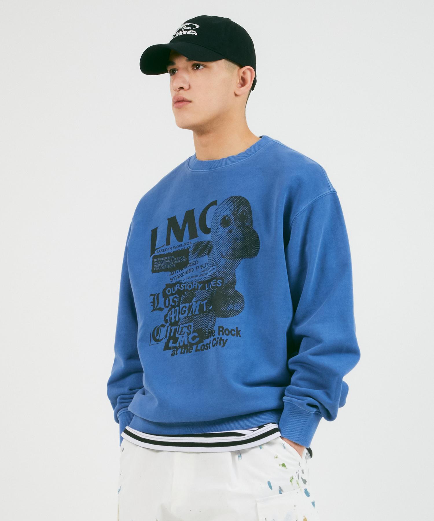 Свитшот Lmc с перекрашенным динозавром Синий Blue/M