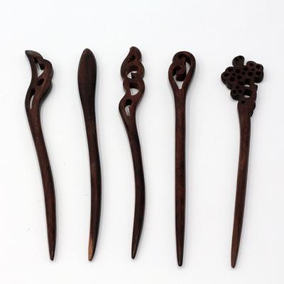 Houten haarspeld Vintage Guajacwood haarspeld dames cadeau ebbenhouten accessoires