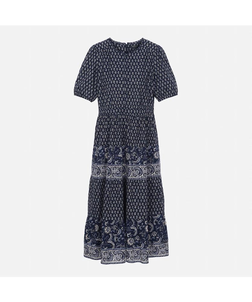 THURSDAY ISLAND Pattern Mix Frill Dress_T254Mop246W