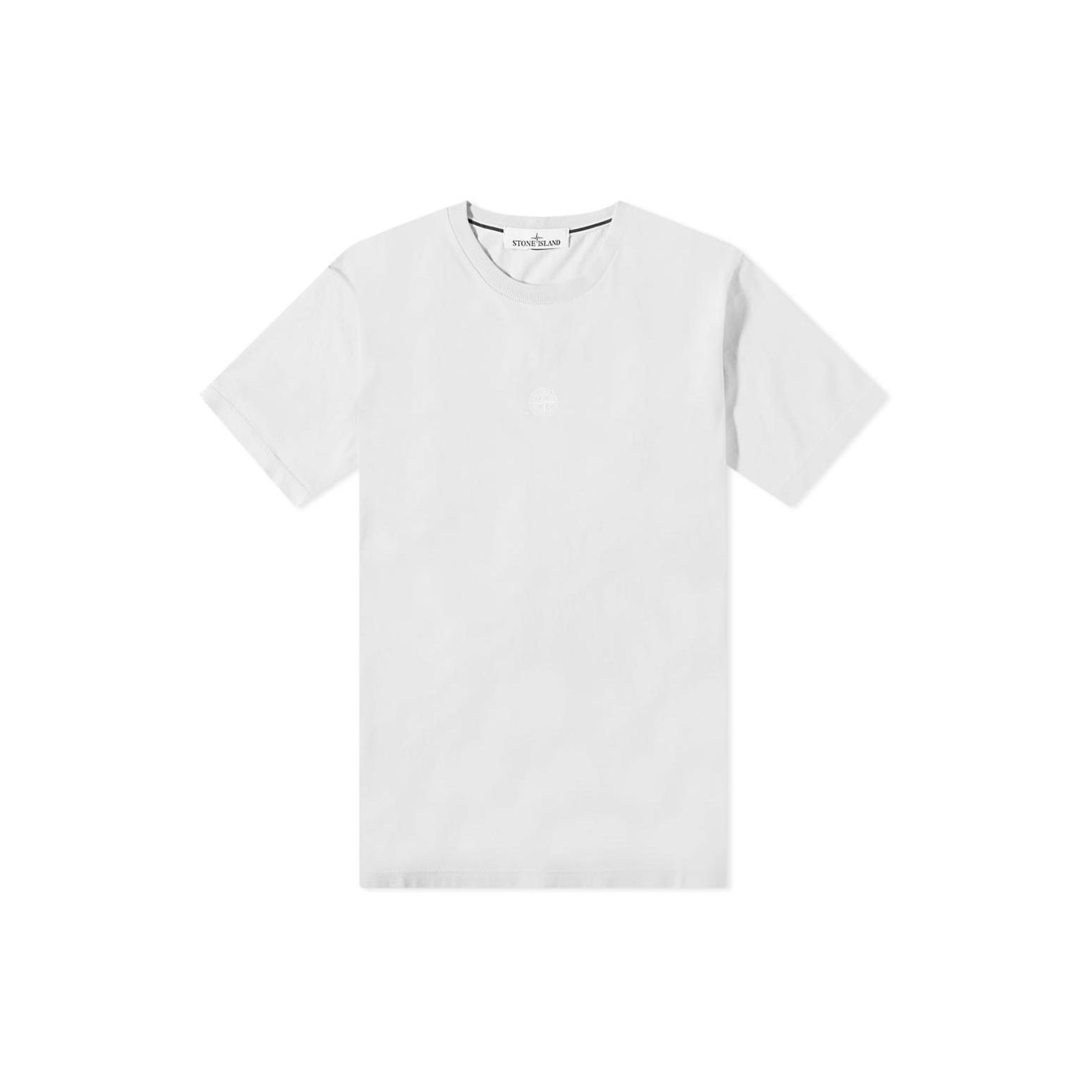 Stone Island FW22 Solid Color Compass Embroidery Casual Crew Neck Short Sleeve T-Shirt Men Tops Pearl-Grey 77152NS86-V0061 XL