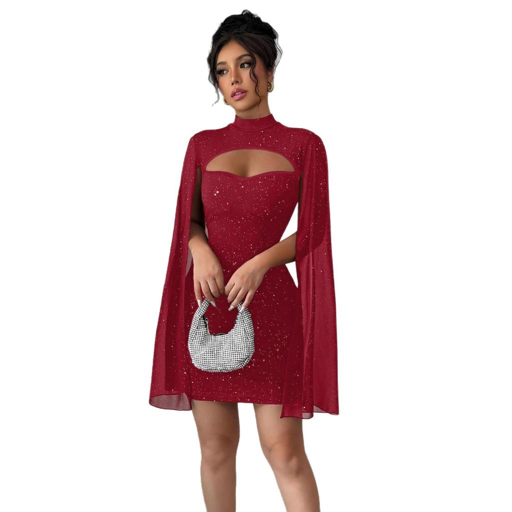 European and American women's clothing design sense party feeling hip skirt early autumn new dress