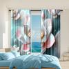 2 Pcs   Versatile Polyester Transparent Curtains for Home Decoration Charming Floral for Use In Bedrooms and Living Rooms