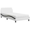 VidaXL Bed with Mattress White and Black 100x200 Cm Faux Leather 3208363