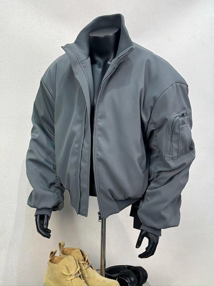 Men s Trendy American-Style Cotton Flight Jacket: Winter, Padded, Cleanfit Silhouette, High-Street Inspired. L
