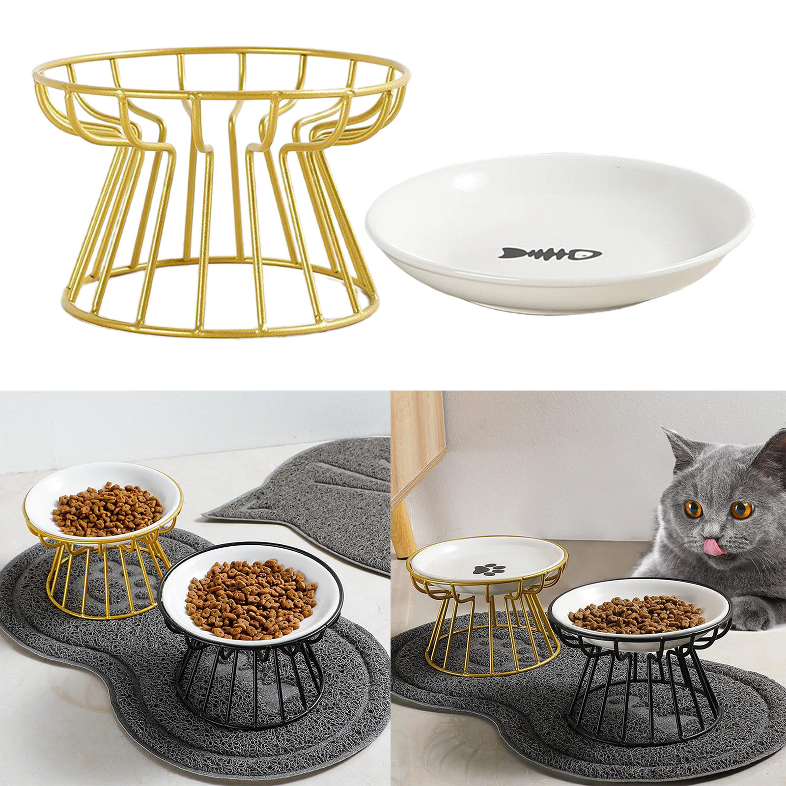 

Керамическая приподнятая миска для домашних животных, еда, вода и лакомства для кошек и собак