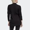 adidas Originals Three Stripes Knit Sweater Side Slit Round Neck Pullover Women Sweater Black FN2794