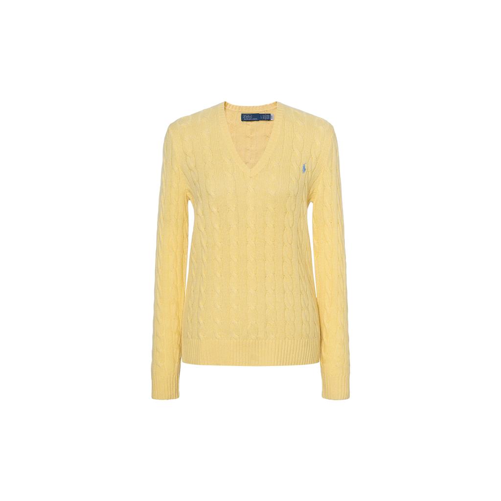 Polo Ralph Lauren V-Neck Pullover Cable Knit Sweater Women sweater 211971866-007