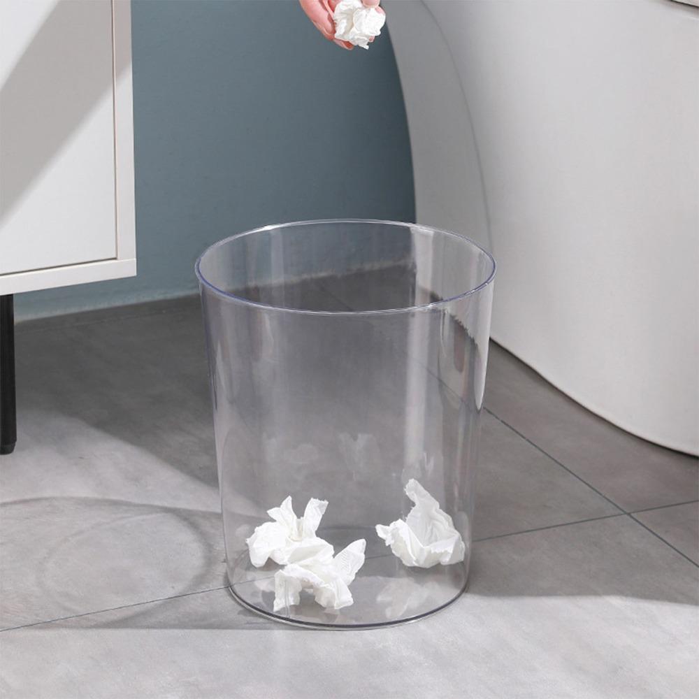 Plastic Transparent Trash Can Round Shape Flower Clear Vase Clear Garbage Container  Bedroom