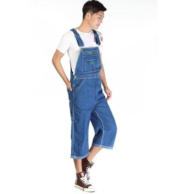 Men's Denim Shorts Large Size Strap Straight Pants Men's Denim Overalls More Sizes 30-48 50