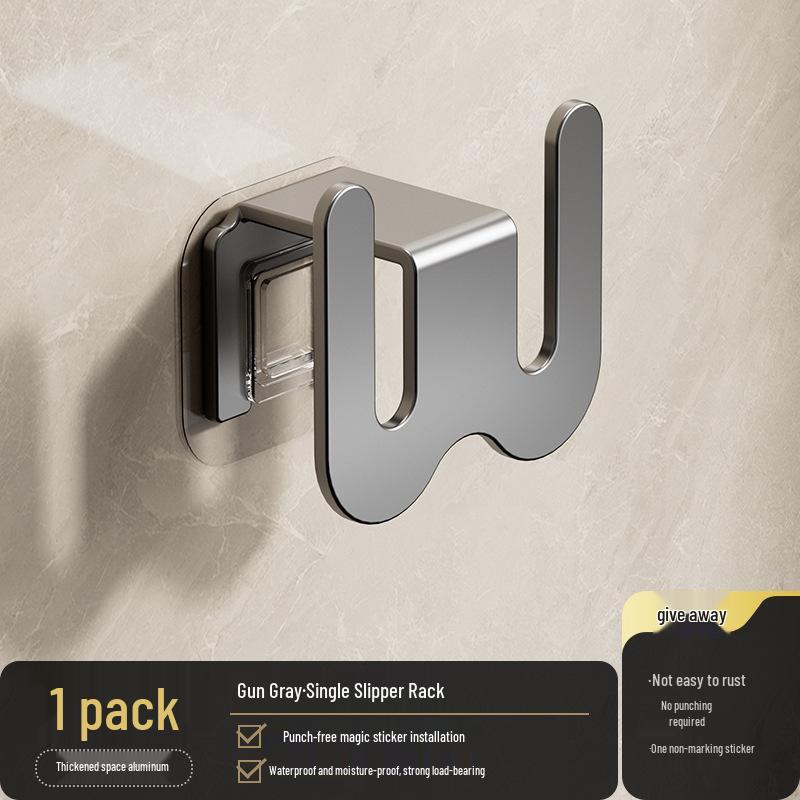 

Punch-Free Wall-Mounted Bathroom Slipper Storage Rack