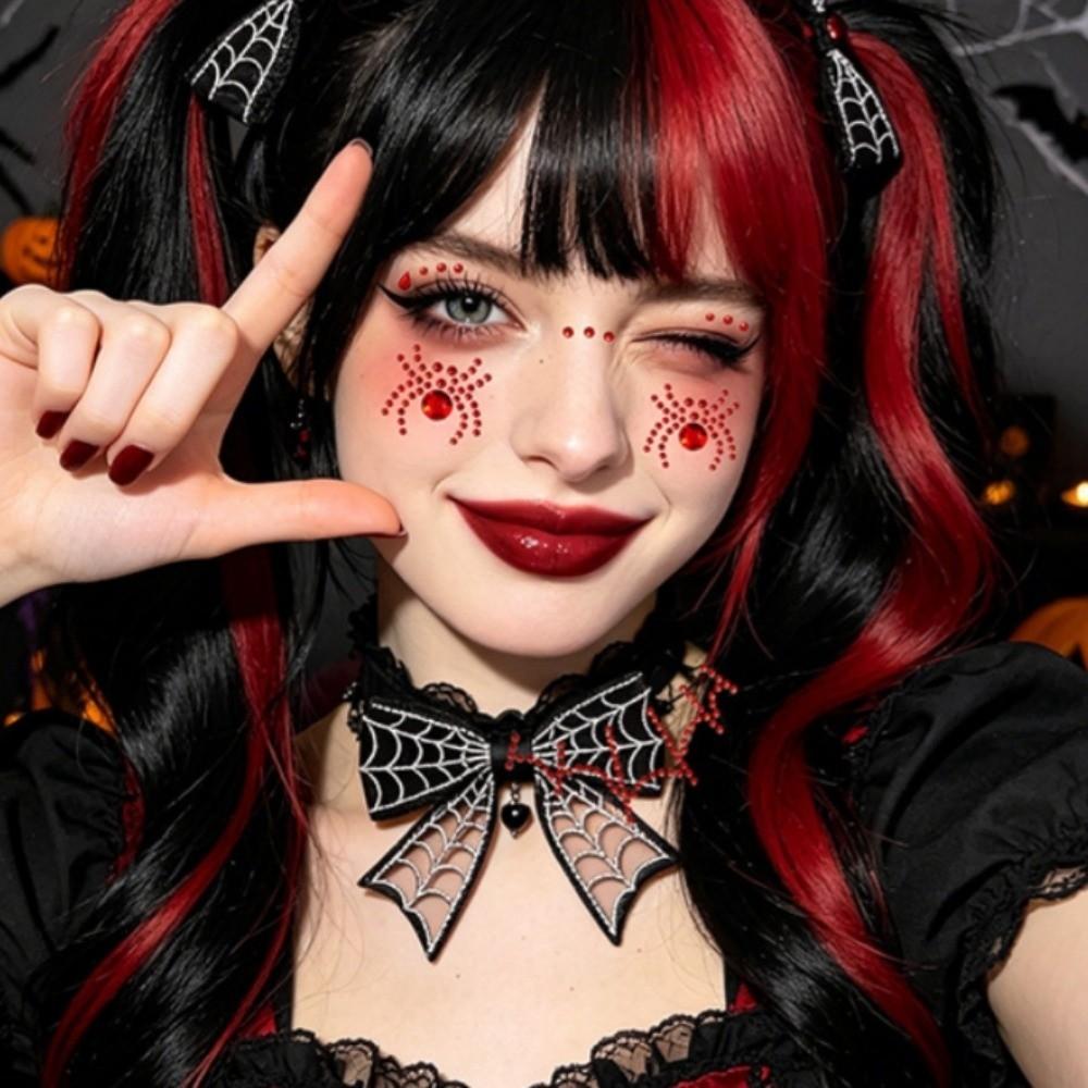 Rhinestone Bedazzling Face Eye Jewels Sticker Makeup Face Gem Sticker  Ghost Festival