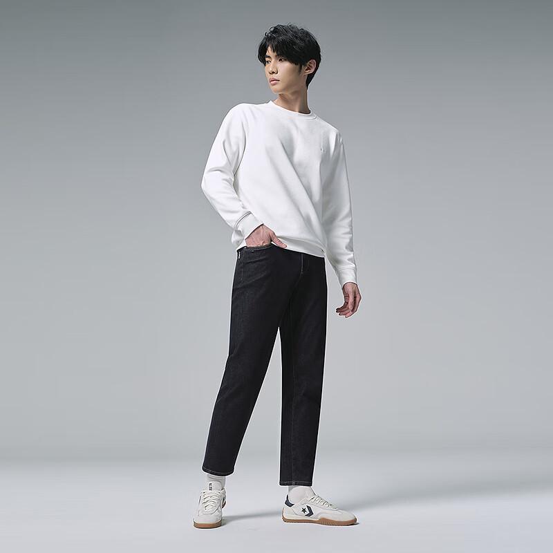 Lilang Men's Winter Warm Slim-Fit Tech Blue Stretch Denim Jeans