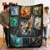 Phoenixes Art Frames 2D Flat Pattern Flannel Blanket, High Quality All Seasons, Home Decor, Warmth and Comfort, Perfect for Christmas Gifts.