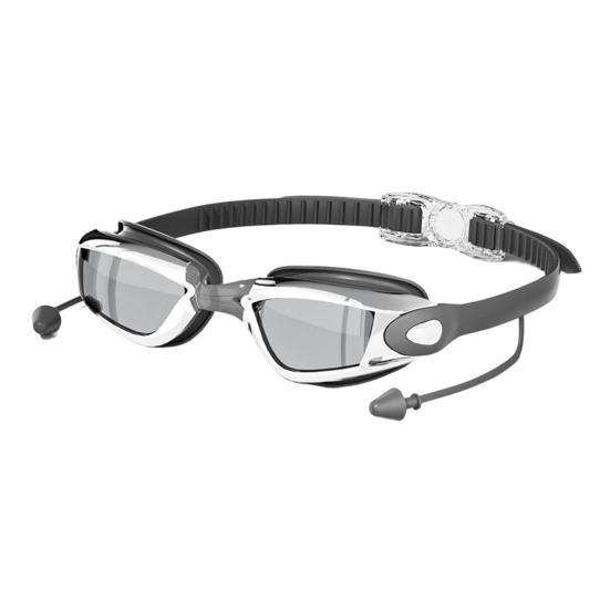 Gafas de Natación para Adultos con Tapones para los Oídos Impermeables Sin Fugas Antivaho Protección UV Lente Transparente Hombres Mujeres Gafas de Silicona Equipo de Buceo Snorkel