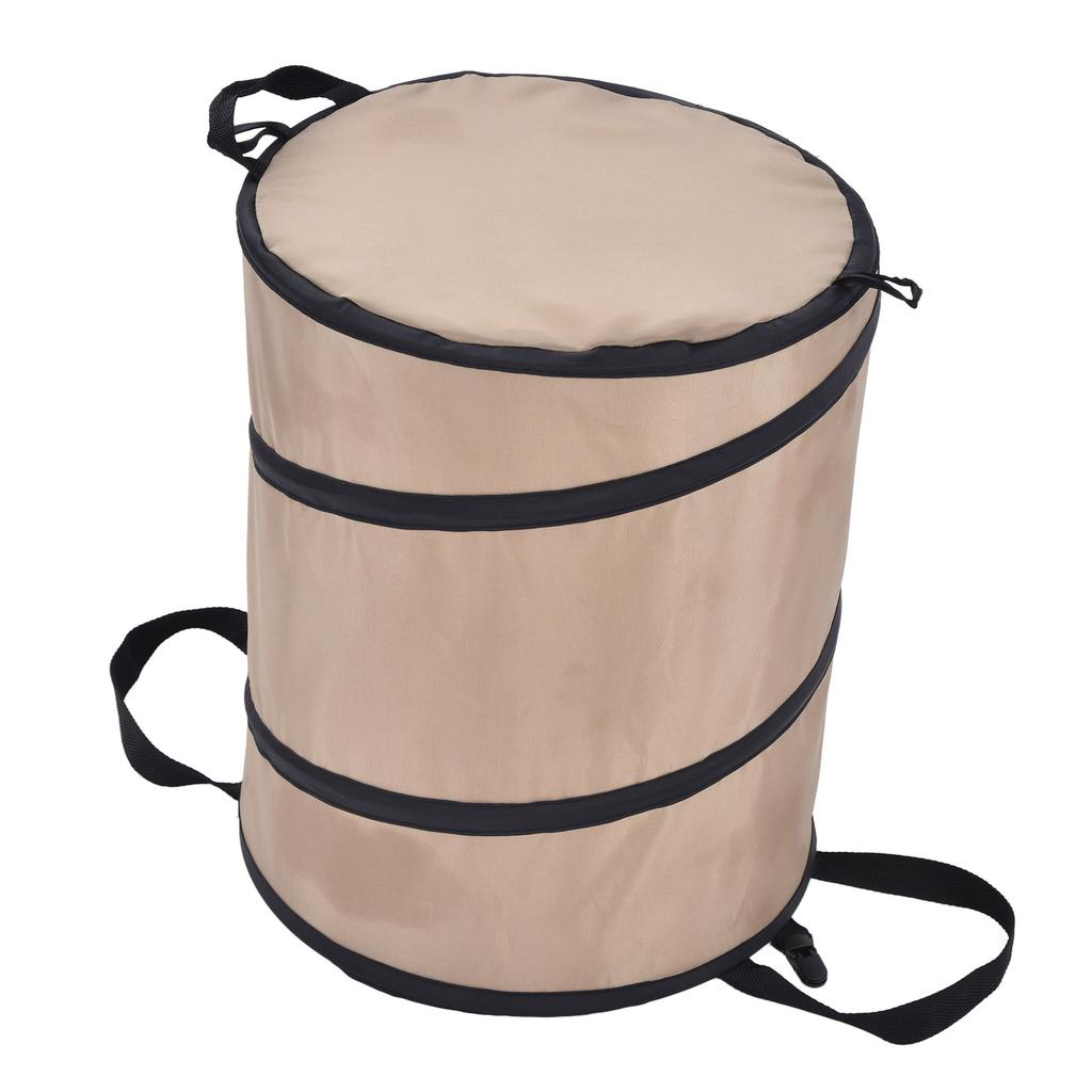 37.8L Collapsible Leaf Trash Can Reinforced Steel Spring Oxford Cloth Collapsible Container Small Size