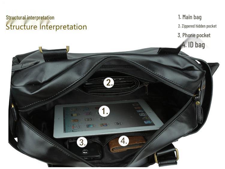 Men's Korean Style PU Leather Crossbody & Shoulder Bag - Large Capacity Travel Handbag