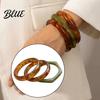 Transparent Stackable Jewelry 3 Pcs Chunky Resin Bangle Bracelets for Women Wide Vintage Style Arm Candy Geometric Irregular Bangles Set Statement