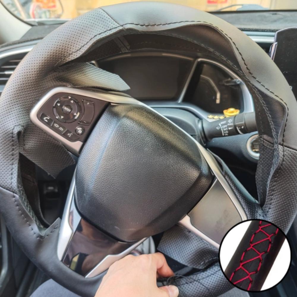 Car Accessories Hand Stitched Wear Resistant Microfiber Leather Steering Wheel Cover For Honda Civic 10 CR-V Clarity 2016-