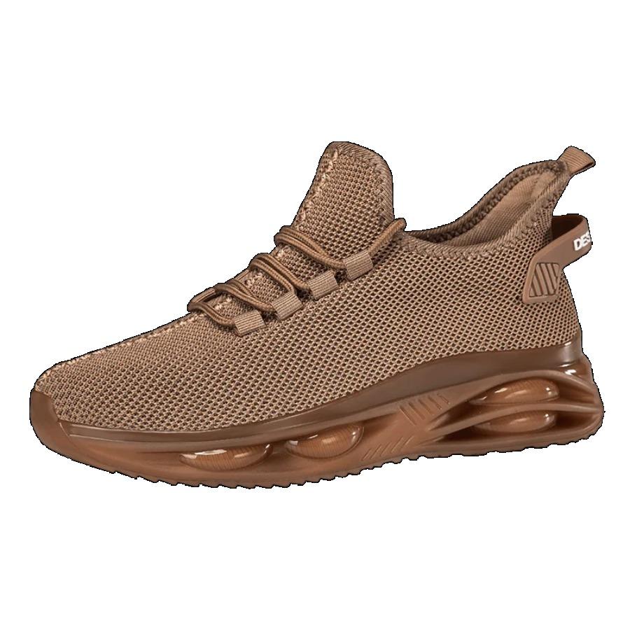 

2025 High quality spring and summer new flat lightweight men s flying mesh men s casual sports shoes breathable vulcanized shoes 46 чорний