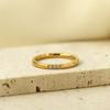 Simple Design Micro Diamond Index Finger Ring Personality 316 Trendy Titanium Steel Gold-Plated Jewelry For Girls Does Not Fade