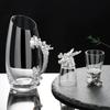 Chinese Zodiac Retro Wine Glass Set In Leather Case - Small White Glasses Gift Set