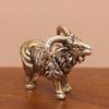 Bronze Copper Sheep Craft Ornament Retro Solid Goat Figurine Exquisite Desktop Tea Pet for Living Room Office Shelf Decor