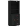 VidaXL Buffet haut Noir 69,5x34x180 cm Bois d'ingénierie 3189478