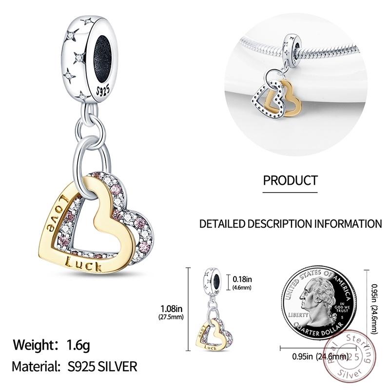 100% Copper Love Sentiment Sparkling Zirconia Charm Beads 3Mm Diy Holiday Fine Jewelry Gift Making