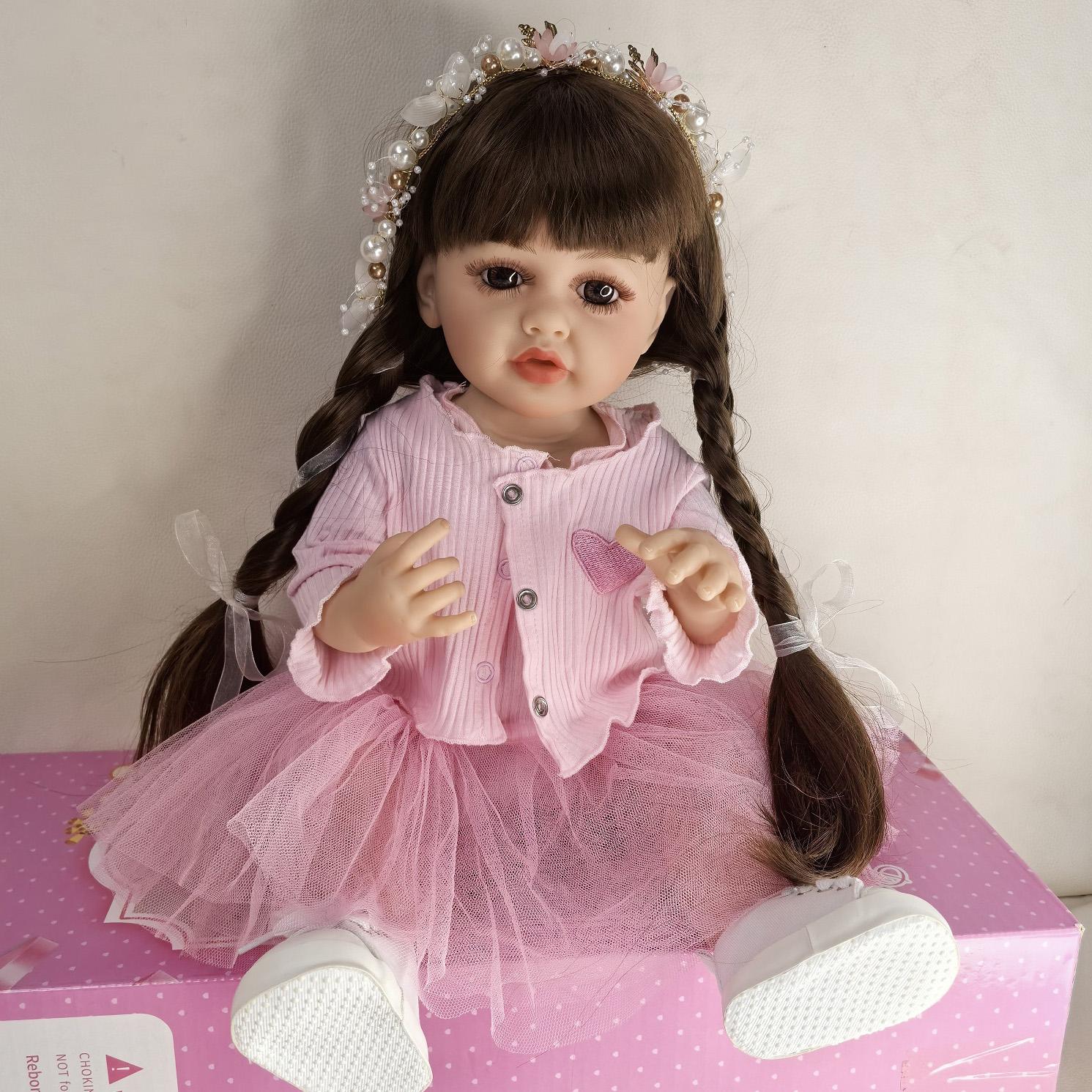 

KEIUMI 55cm Reborn Baby Dolls Looks Like Princess Full Vinyl can Bathe Babies Doll Newborn Girl Playmates Christmas Birthday Gifts 22 inch about 55 cm