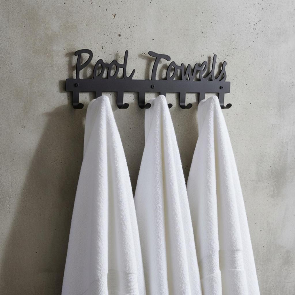 Pool Towel Rack Decorative Hook Matte for Bathroom
