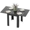 Extendable Dining Table For 4 6 People In Wood And Steel 140x80x77.5 Cm Black