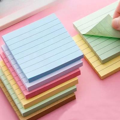 Colored Horizontal Line Sticky Notes Students Multifunctional Removable Note Paper Office Notes Memos Message Sticker Stationery